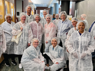 group of educators wearing scrubs
